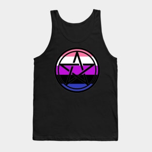 Large Print Pentacle LGBT Flag Genderfluidity Tank Top